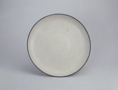 图片[2]-Dingyao white glaze printing lotus and peony plate-China Archive